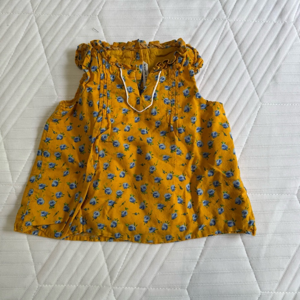 Janie and Jack Yellow Floral Sleeveless Top